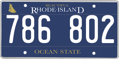 RI license plate 786802
