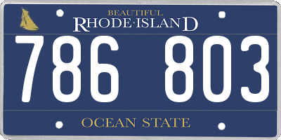 RI license plate 786803