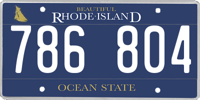 RI license plate 786804
