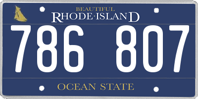 RI license plate 786807