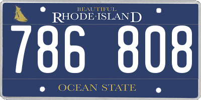 RI license plate 786808