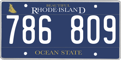 RI license plate 786809