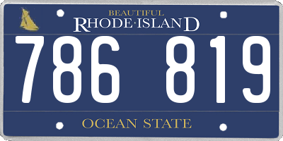 RI license plate 786819