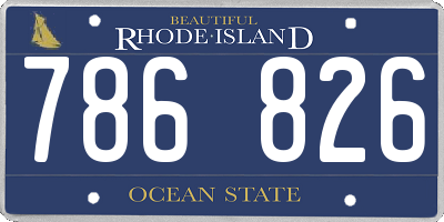 RI license plate 786826