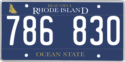 RI license plate 786830