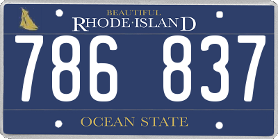 RI license plate 786837