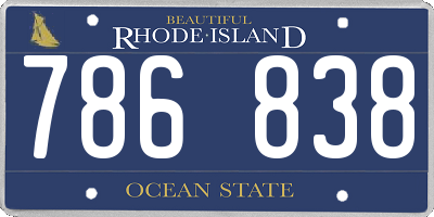 RI license plate 786838