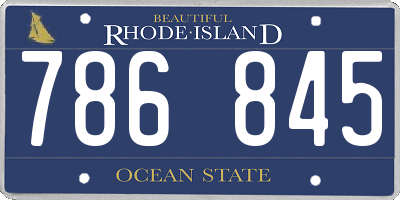 RI license plate 786845