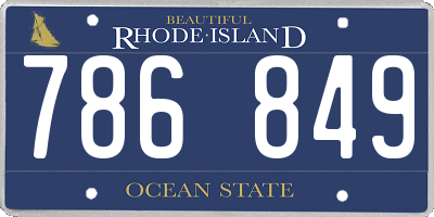 RI license plate 786849
