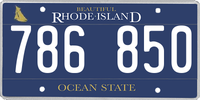 RI license plate 786850