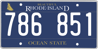 RI license plate 786851