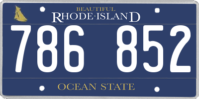 RI license plate 786852
