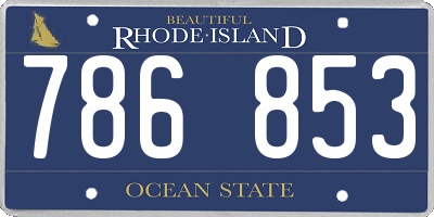 RI license plate 786853