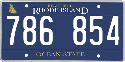 RI license plate 786854