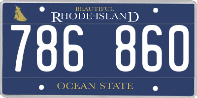 RI license plate 786860