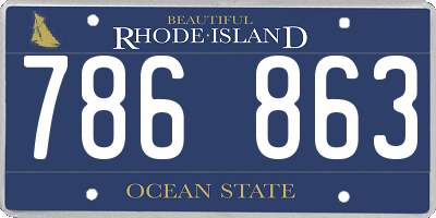 RI license plate 786863