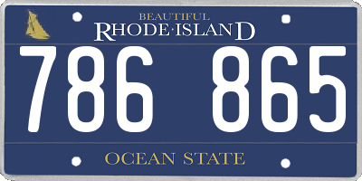RI license plate 786865