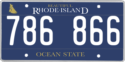 RI license plate 786866