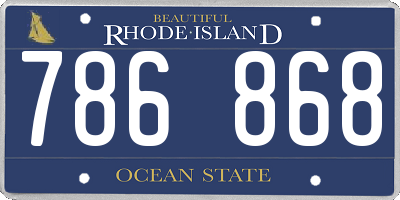 RI license plate 786868