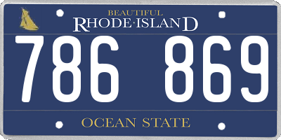 RI license plate 786869