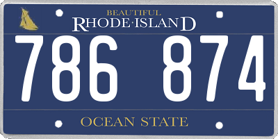 RI license plate 786874