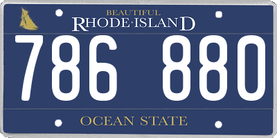 RI license plate 786880