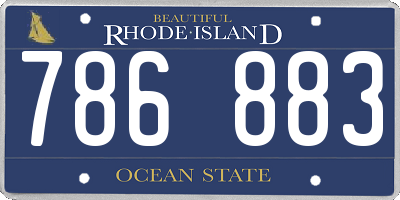 RI license plate 786883