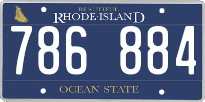 RI license plate 786884