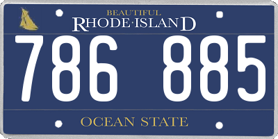 RI license plate 786885