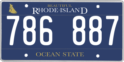 RI license plate 786887