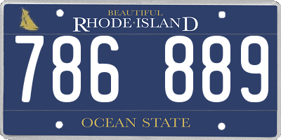 RI license plate 786889