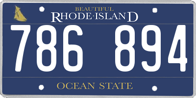 RI license plate 786894