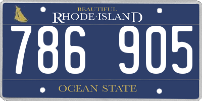 RI license plate 786905