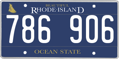 RI license plate 786906