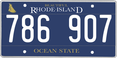 RI license plate 786907