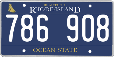 RI license plate 786908