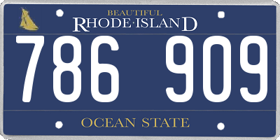 RI license plate 786909