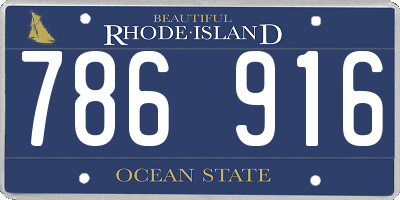 RI license plate 786916
