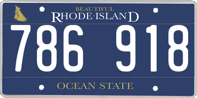 RI license plate 786918