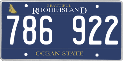 RI license plate 786922