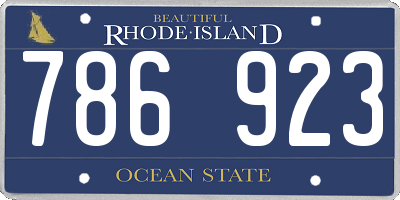 RI license plate 786923