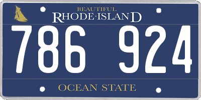 RI license plate 786924