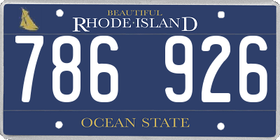 RI license plate 786926