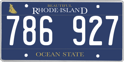 RI license plate 786927