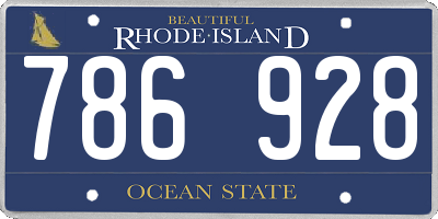 RI license plate 786928