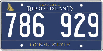 RI license plate 786929