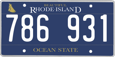 RI license plate 786931