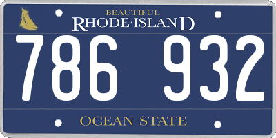 RI license plate 786932