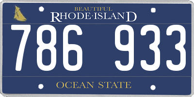 RI license plate 786933