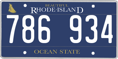 RI license plate 786934